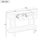 Mesa de consola retro MAYEERTY con diseño curvo y esmalte liso para entradas, salas de estar, pasillos, verde turquesa