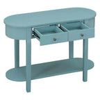 Mesa de consola retro MAYEERTY con diseño curvo y esmalte liso para entradas, salas de estar, pasillos, verde turquesa