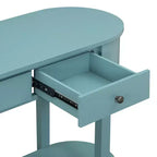 Mesa de consola retro MAYEERTY con diseño curvo y esmalte liso para entradas, salas de estar, pasillos, verde turquesa