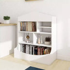 Estantería para libros infantiles y organizador de juguetes, estantería versátil para casa de juegos de niños pequeños, estante para sala de juegos, guardería, habitación de niños, blanco
