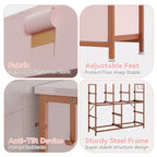Torre de almacenamiento de tela de 10 cajones - Cómoda con estructura de acero y tapa de madera para dormitorio, cuarto de niños y armario