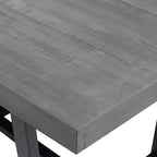 Mesa de Comedor Rectangular Okak de 72/52 Pulgadas con Tapa de Madera Maciza con Acabado Envejecido y Estructura Abierta de Metal para Comedor