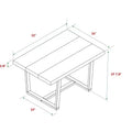 Mesa de Comedor Rectangular Okak de 72/52 Pulgadas con Tapa de Madera Maciza con Acabado Envejecido y Estructura Abierta de Metal para Comedor