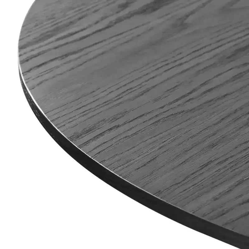 Mesa de comedor redonda de ratán negro de 46 pulgadas para 4-6 personas, apta para comedor y sala de estar