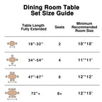 Mesa de comedor redonda de ratán negro de 46 pulgadas para 4-6 personas, apta para comedor y sala de estar