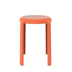 Taburete de comedor apilable LeisureMod Tresse, asiento redondo sin respaldo de mimbre estilo moderno de mediados de siglo, uso interior y exterior para cocina, patio, jardín, juego de 2