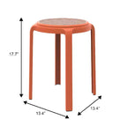 Taburete de comedor apilable LeisureMod Tresse, asiento redondo sin respaldo de mimbre estilo moderno de mediados de siglo, uso interior y exterior para cocina, patio, jardín, juego de 2