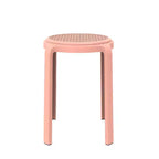 Taburete de comedor apilable LeisureMod Tresse, asiento redondo sin respaldo de mimbre estilo moderno de mediados de siglo, uso interior y exterior para cocina, patio, jardín, juego de 2