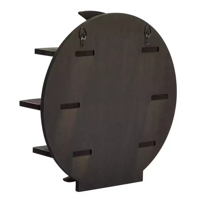 Estante de Luna de Madera, Decoración Rústica para el Hogar, Soporte de Cristales para exhibición de Piedras y Aceites Esenciales (30 x 30 x 7.6 cm)