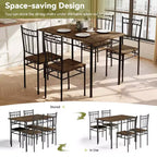 Juego de comedor Dyonery para 4 personas con tablero de 1.6 de grosor, juego de mesa de cocina de 5 piezas, juego de mesa y sillas de comedor que ahorra espacio