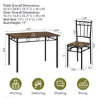 Juego de comedor Dyonery para 4 personas con tablero de 1.6 de grosor, juego de mesa de cocina de 5 piezas, juego de mesa y sillas de comedor que ahorra espacio