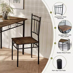 Juego de comedor Dyonery para 4 personas con tablero de 1.6 de grosor, juego de mesa de cocina de 5 piezas, juego de mesa y sillas de comedor que ahorra espacio