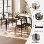 Juego de comedor Dyonery para 4 personas con tablero de 1.6 de grosor, juego de mesa de cocina de 5 piezas, juego de mesa y sillas de comedor que ahorra espacio