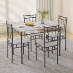 Juego de comedor Dyonery para 4 personas con tablero de 1.6 de grosor, juego de mesa de cocina de 5 piezas, juego de mesa y sillas de comedor que ahorra espacio