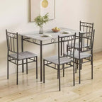 Juego de comedor Dyonery para 4 personas con tablero de 1.6 de grosor, juego de mesa de cocina de 5 piezas, juego de mesa y sillas de comedor que ahorra espacio