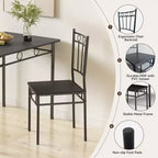 Juego de comedor Dyonery para 4 personas con tablero de 1.6 de grosor, juego de mesa de cocina de 5 piezas, juego de mesa y sillas de comedor que ahorra espacio