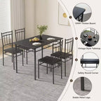 Juego de comedor Dyonery para 4 personas con tablero de 1.6 de grosor, juego de mesa de cocina de 5 piezas, juego de mesa y sillas de comedor que ahorra espacio