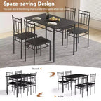Juego de comedor Dyonery para 4 personas con tablero de 1.6 de grosor, juego de mesa de cocina de 5 piezas, juego de mesa y sillas de comedor que ahorra espacio