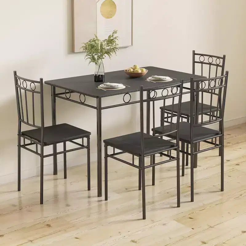 Juego de comedor Dyonery para 4 personas con tablero de 1.6 de grosor, juego de mesa de cocina de 5 piezas, juego de mesa y sillas de comedor que ahorra espacio