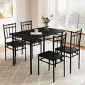 Dyonery Dining Table Set for 4 with 1.6 Thick Tabletop, 5-Piece Kitchen Table Set, Space-Saving Dining Room Kitchen Table Chair Set