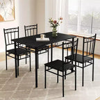 Dyonery Dining Table Set for 4 with 1.6 Thick Tabletop, 5-Piece Kitchen Table Set, Space-Saving Dining Room Kitchen Table Chair Set