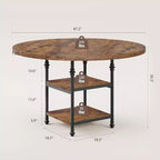 Mesa de comedor redonda GustoWave de 47.2 pulgadas para 4 personas