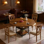 GustoWave 47.2 Inch Round Dining Table for 4 People