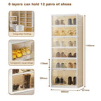 Zapatero organizador plegable para armario, cajas de almacenamiento apilables para zapatillas con puerta, fácil montaje, cajas organizadoras de botas de plástico para pasillo, armario