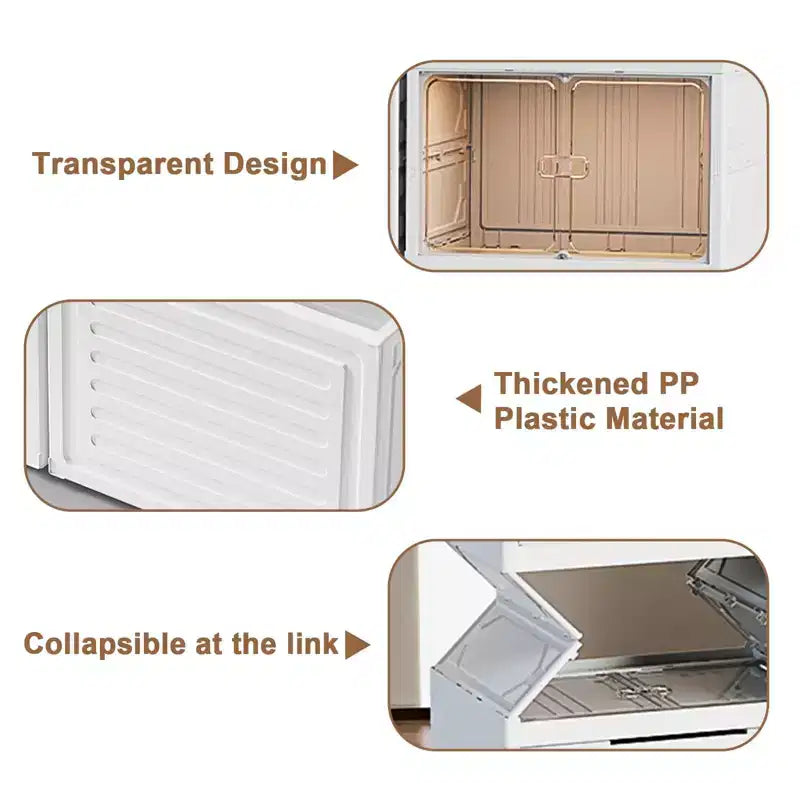 Zapatero organizador plegable para armario, cajas de almacenamiento apilables para zapatillas con puerta, fácil montaje, cajas organizadoras de botas de plástico para pasillo, armario