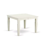 HomeStock Belmont, juego de 5 piezas con una mesa Weston y 4 sillas con asientos de piel sintética, blanco lino
