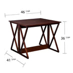 HomeRoots 46 Mesa Consola Marrón de Madera Maciza con Estructura en A