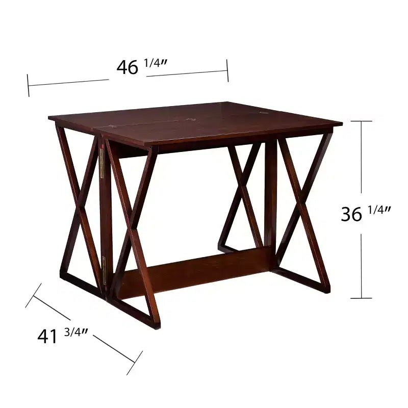 HomeRoots 46 Mesa Consola Marrón de Madera Maciza con Estructura en A