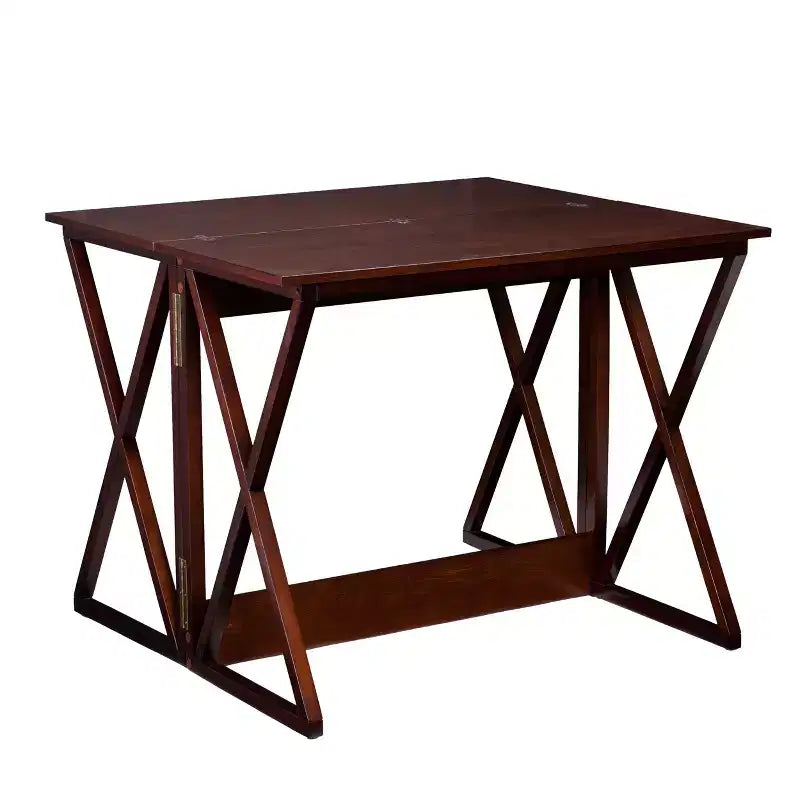 HomeRoots 46 Mesa Consola Marrón de Madera Maciza con Estructura en A