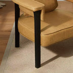 Sillón Art Leon de piel con estructura de madera de fresno