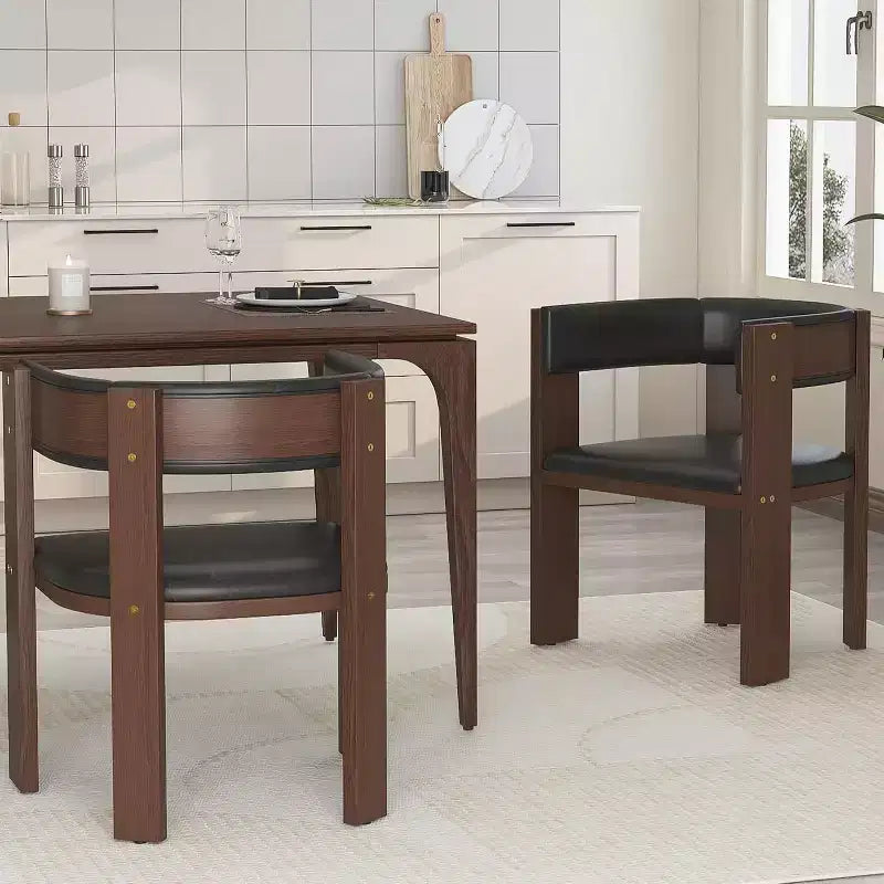 Dining Chair Set of 3,Modern Kitchen Chairs with Wood Frame & Curved Backrest for KitchenDining RoomLiving Room