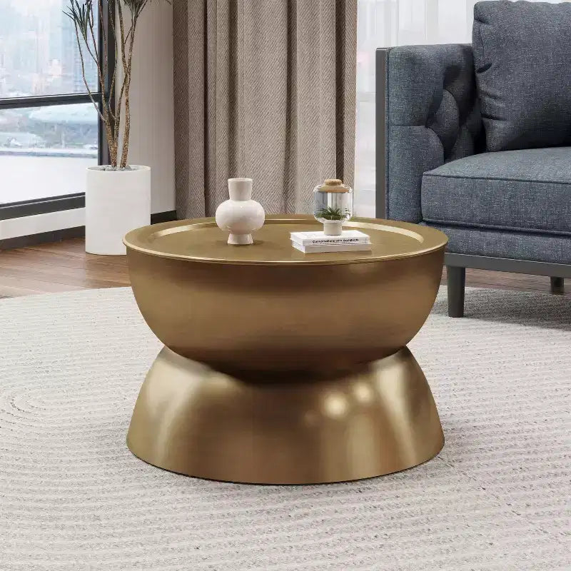 Mesa de centro moderna de hierro en forma de reloj de arena Sparling de GDFStudio