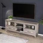 Mueble de TV TROPOW para televisores de hasta 70 pulgadas, centro de entretenimiento, consola multimedia con cajones, estante abierto, amplio espacio de almacenamiento, aparador de cocina
