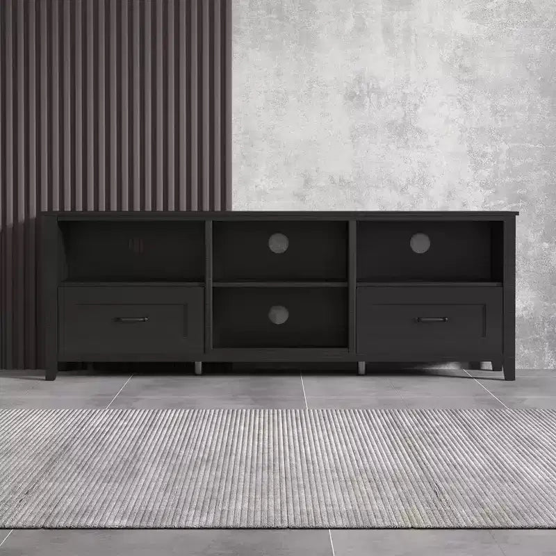 Mueble de TV TROPOW para televisores de hasta 70 pulgadas, centro de entretenimiento, consola multimedia con cajones, estante abierto, amplio espacio de almacenamiento, aparador de cocina