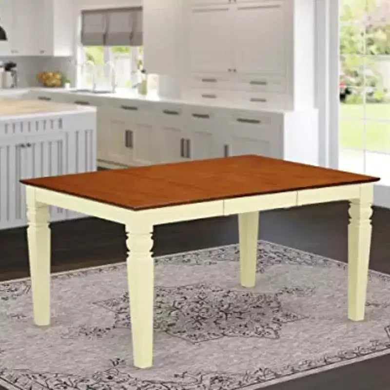 HomeStock en mesa de comedor rectangular con extensión de 18 pulgadas