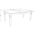 HomeStock en mesa de comedor rectangular con extensión de 18 pulgadas