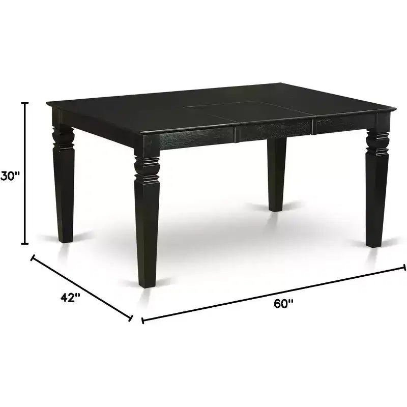 HomeStock en mesa de comedor rectangular con extensión de 18 pulgadas
