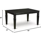 HomeStock en mesa de comedor rectangular con extensión de 18 pulgadas