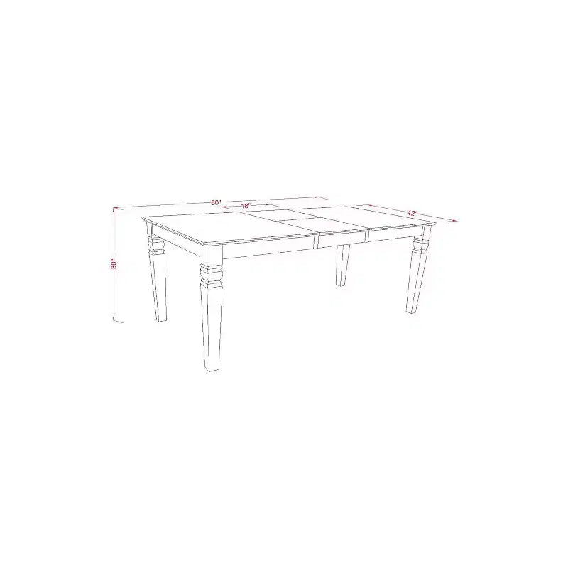 HomeStock en mesa de comedor rectangular con extensión de 18 pulgadas