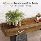 Mesa de entrada Lantine 63, mesa consola de madera con 2 patas de pedestal arqueadas, mesa de sofá detrás del sofá para pasillo, sala de estar