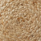 Puf otomano de yute trenzado a mano, reposapiés redondo de 48 cm de diámetro x 26,5 cm de alto, taburete tejido natural, decoración bohemia para sala de estar, dormitorio
