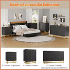 Cómoda para dormitorio, cómoda de 3 cajones con patas de metal, organizador de cajones moderno con amplio espacio de almacenamiento, cómoda para dormitorio, sala de estar
