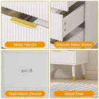 Cómoda de 5 cajones para dormitorio, Cómodas modernas para armario, Cómoda de almacenamiento, Mueble organizador con cajones, Cómoda para dormitorio (2 unidades)