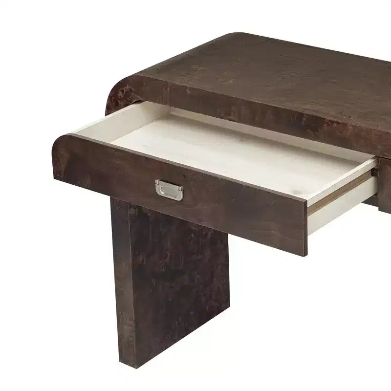 Mesa Consola Arqueada con Almacenamiento, Mesa de Entrada de Madera Minimalista con Cajones para el Recibidor