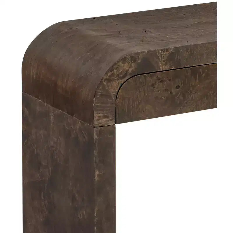 Mesa Consola Arqueada con Almacenamiento, Mesa de Entrada de Madera Minimalista con Cajones para el Recibidor