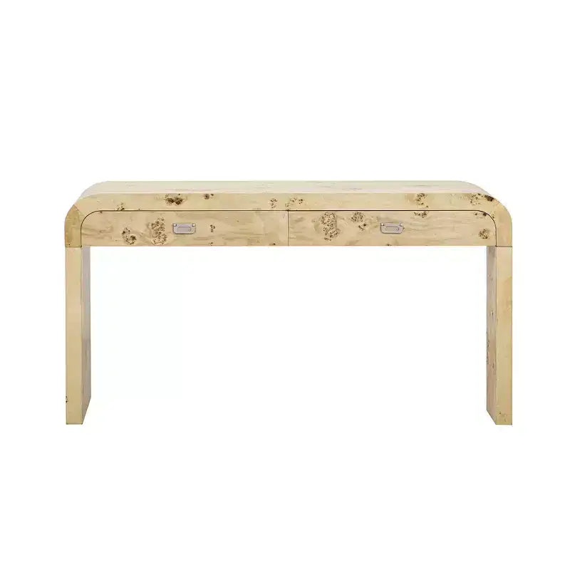 Mesa Consola Arqueada con Almacenamiento, Mesa de Entrada de Madera Minimalista con Cajones para el Recibidor